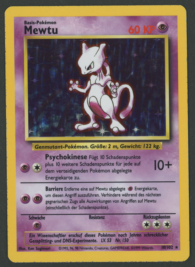 Mewtu Holo 10/102 Base Set DE B