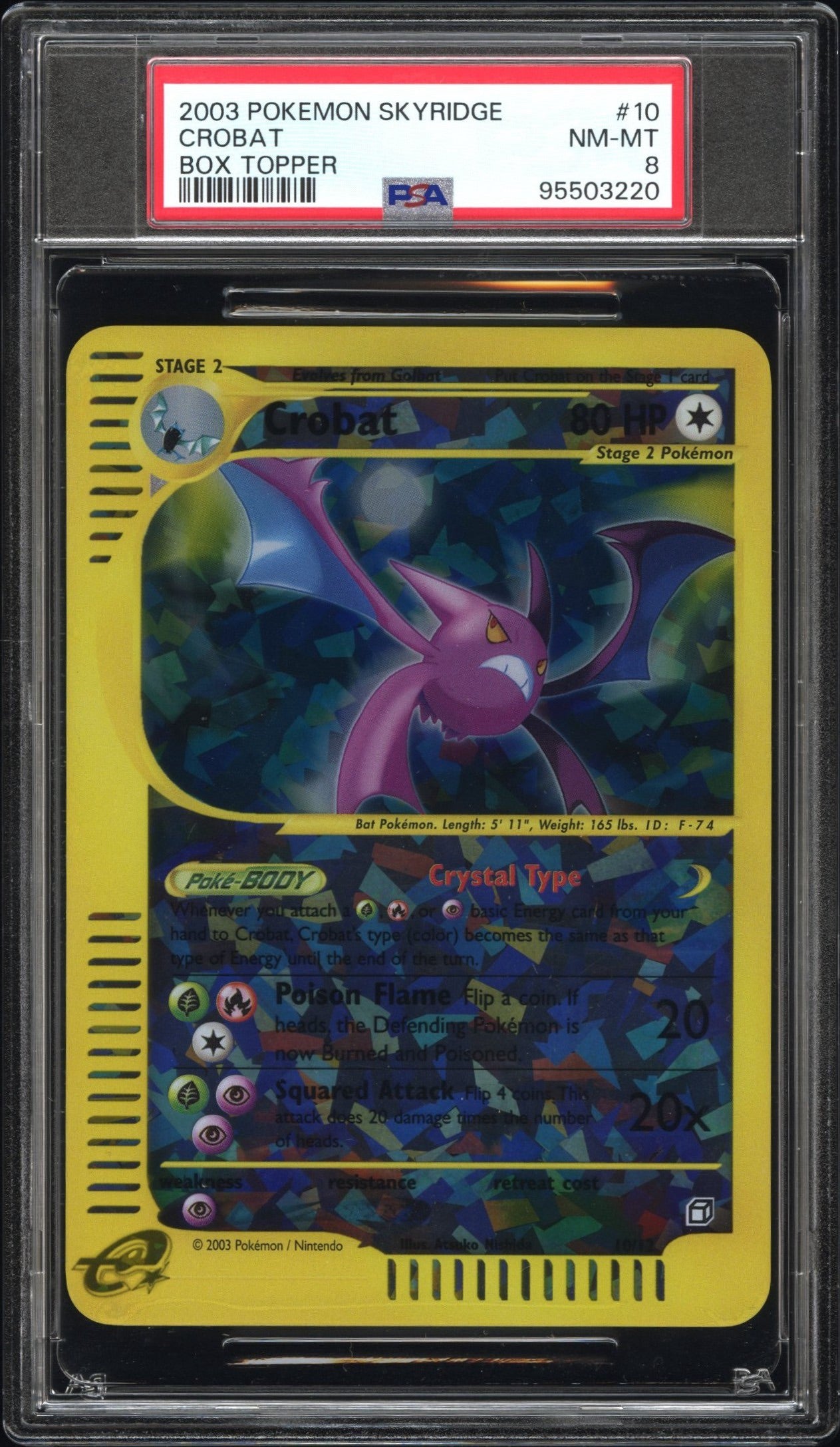 Crobat Crystal 10/12 Box Topper Skyridge EN PSA 8