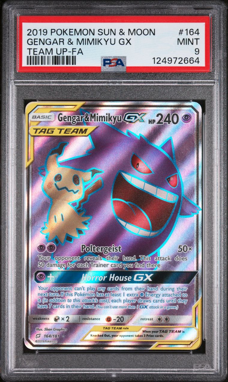 Gengar & Mimkyu 164/181 Team Up PSA 9