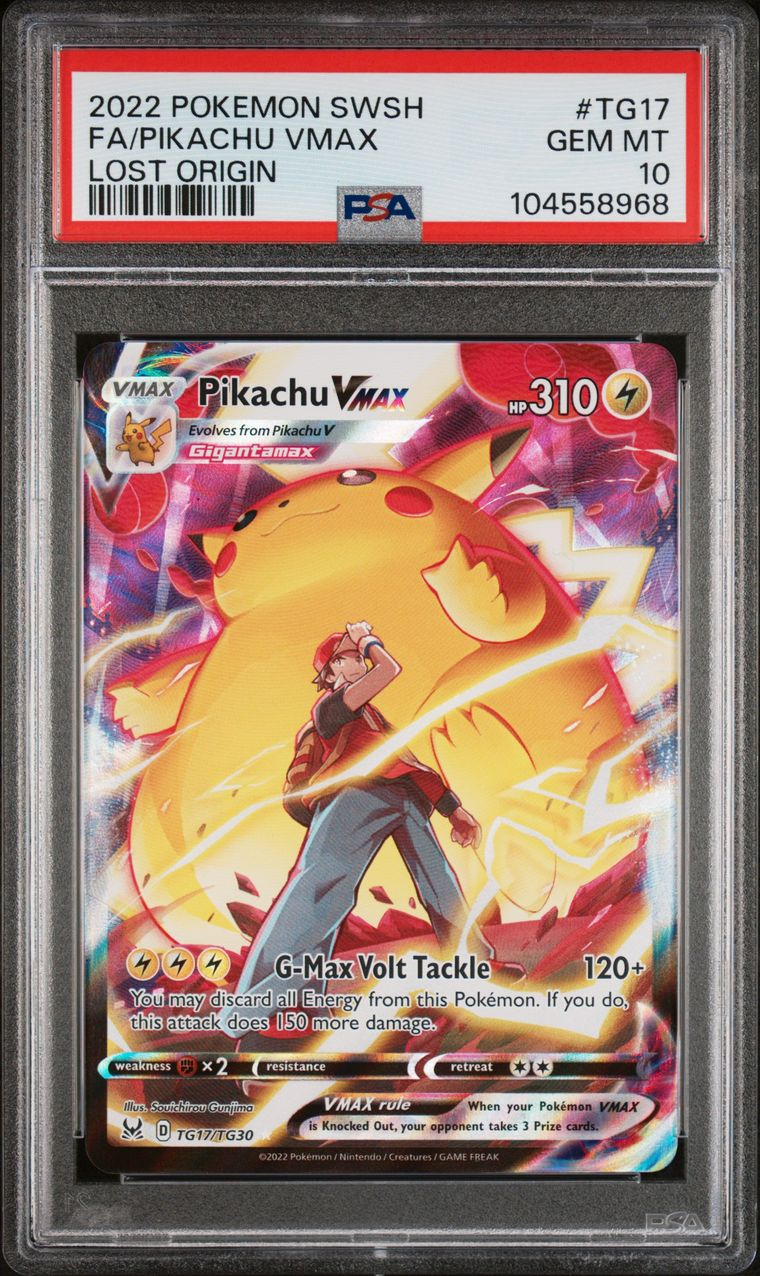 Pikachu Vmax Alt Art TG17/TG30 Lost Origin EN PSA 10