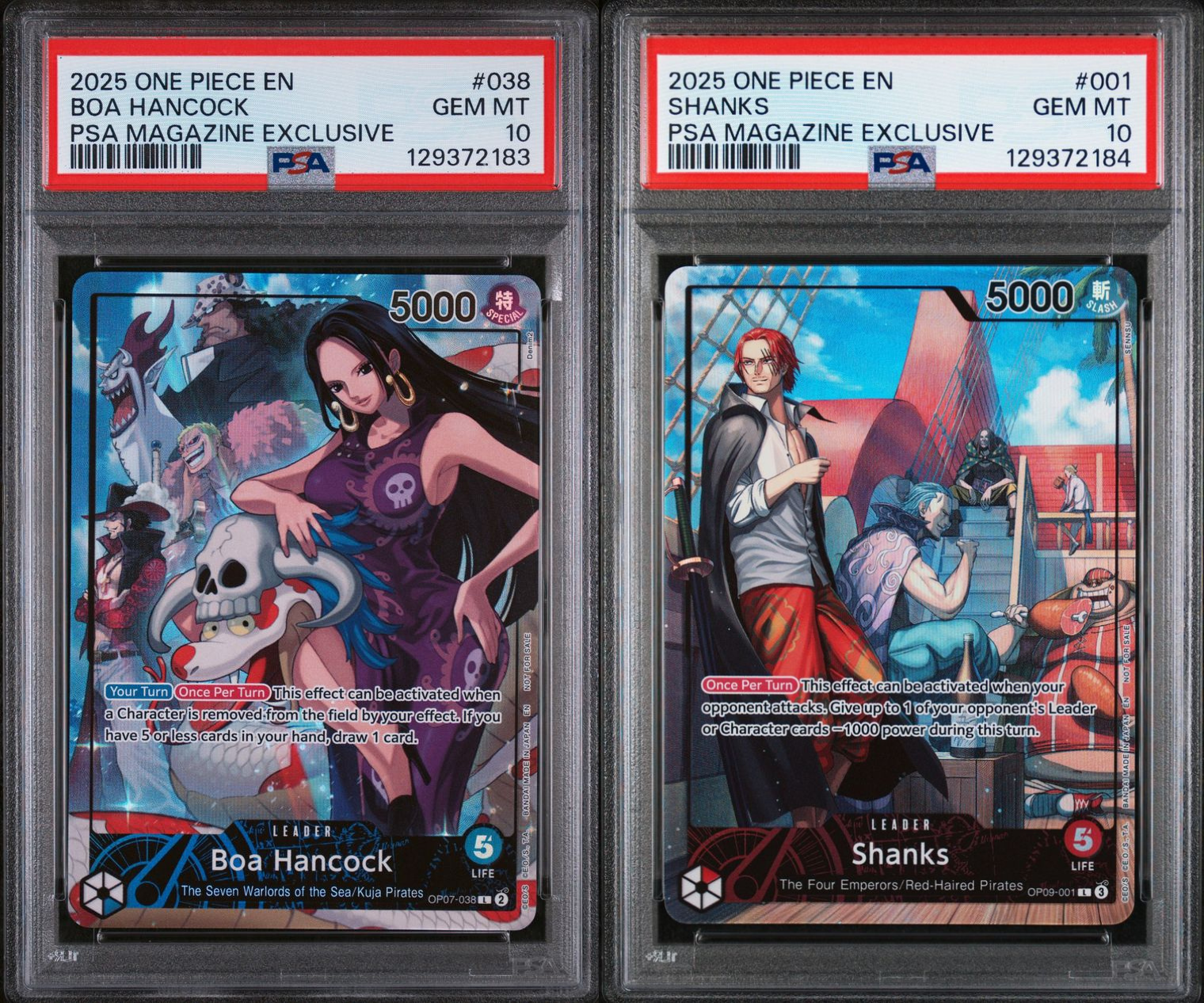 Boa Hancock & Shanks Sequential Set One Piece Magazine Exclusive PSA 10