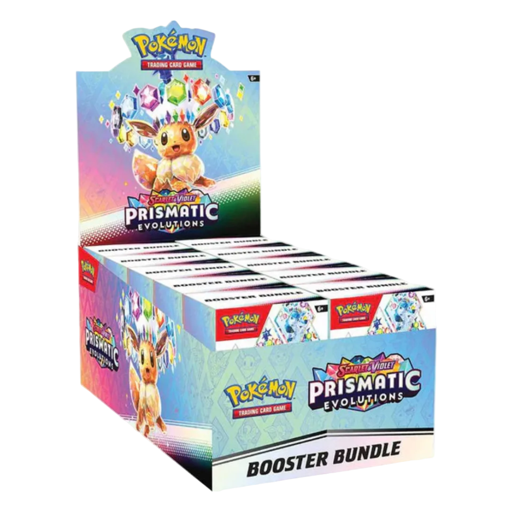 Prismatic Evolutions Booster Bundle Display mit 10 Bundles und 60 Boostern