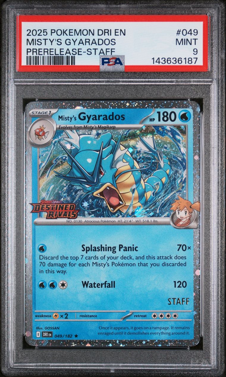 Misty's Gyarados 049/182 Destined Rivals Staff PSA 9