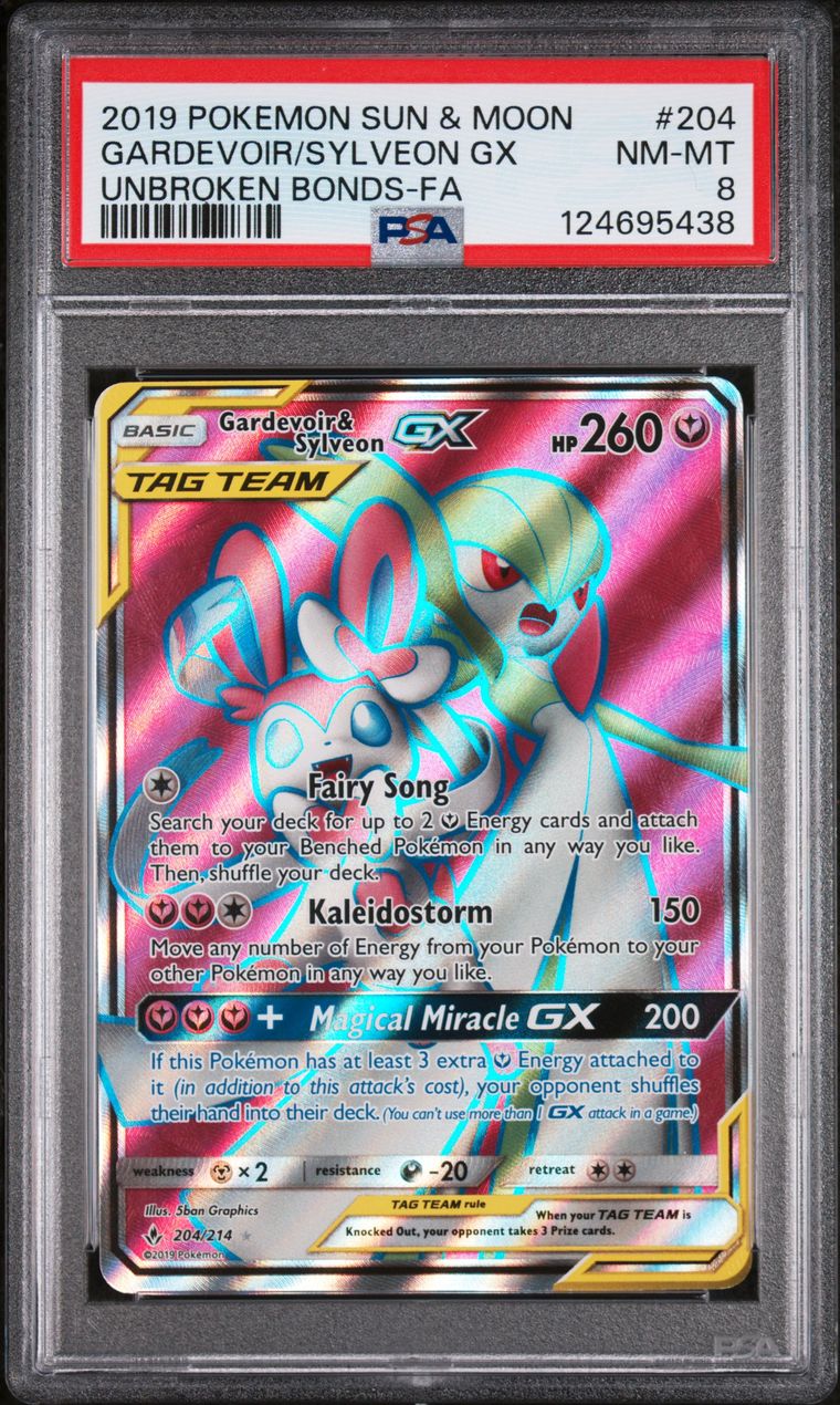 Gardevoir & Sylveon 204/214 Unbroken Bonds PSA 8