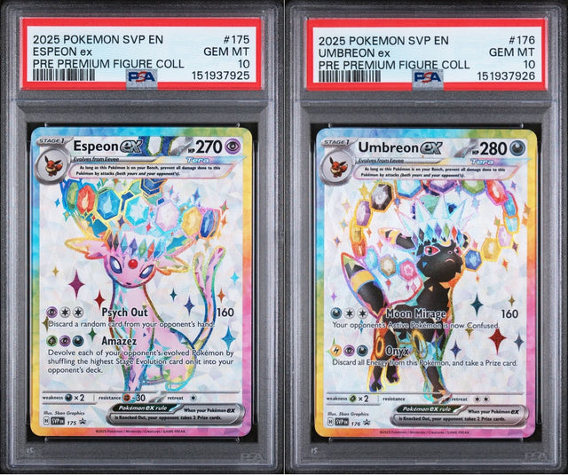 Espeon ex und Umbreon ex Premium Figure Collection sequential PSA 10 Set