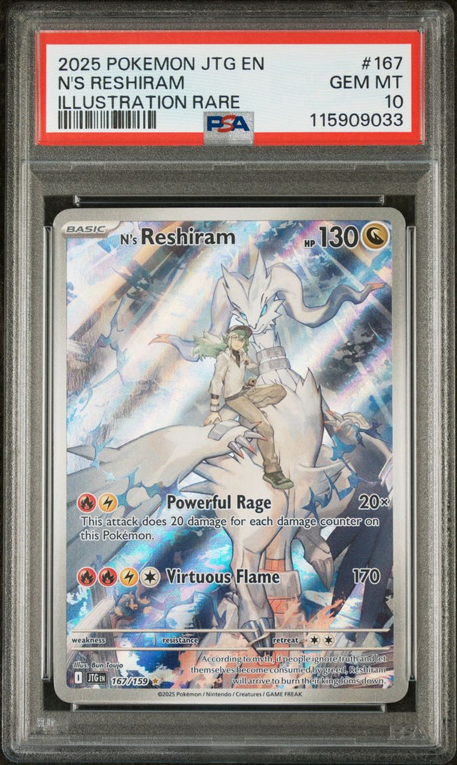 N's Reshiram Illustration Rare 167/159 Journey Together PSA 10