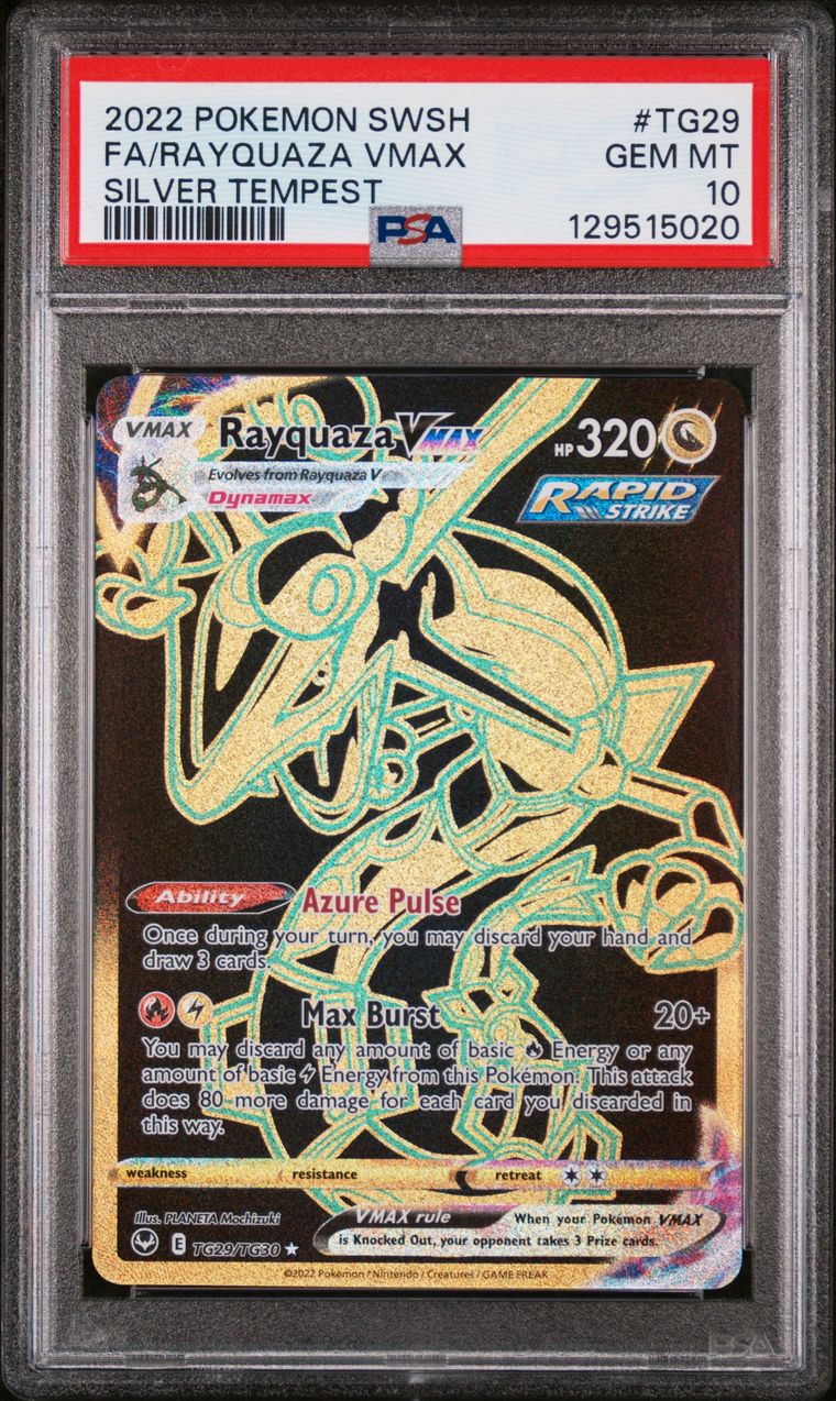 Rayquaza Vmax Full Art TG29/TG30 Silver Tempest EN PSA 10