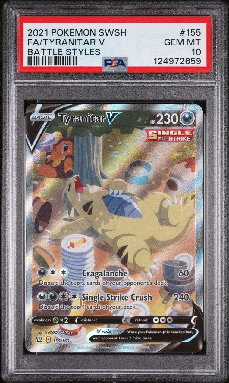 Tyranitar V Alt Art 155/163 Battle Styles EN PSA 10
