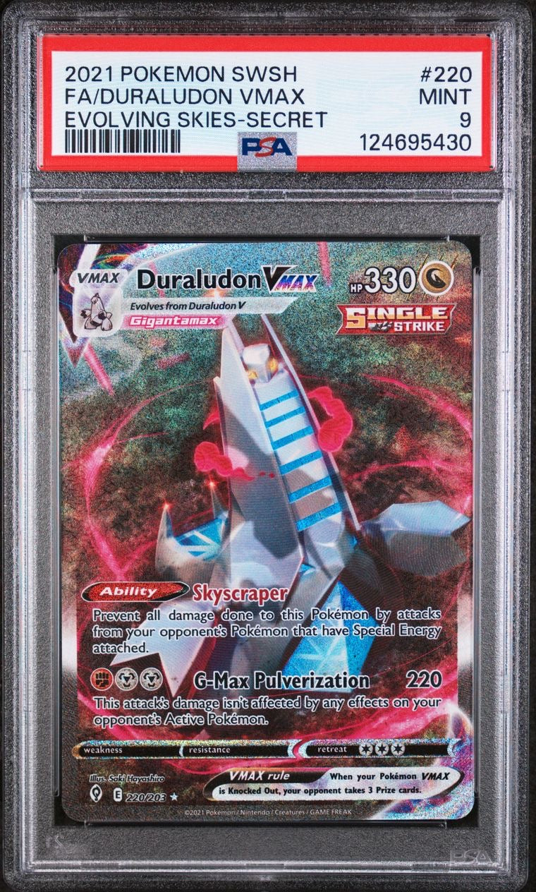 Duraludon Vmax Alt Art 220/203 Evolving Skies EN PSA 9