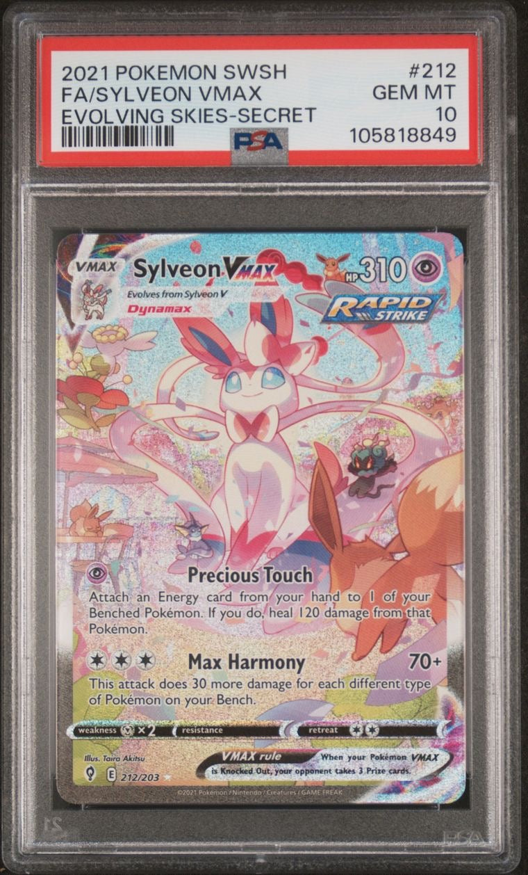 Sylveon Vmax Alt Art 212/203 Evolving Skies EN PSA 10