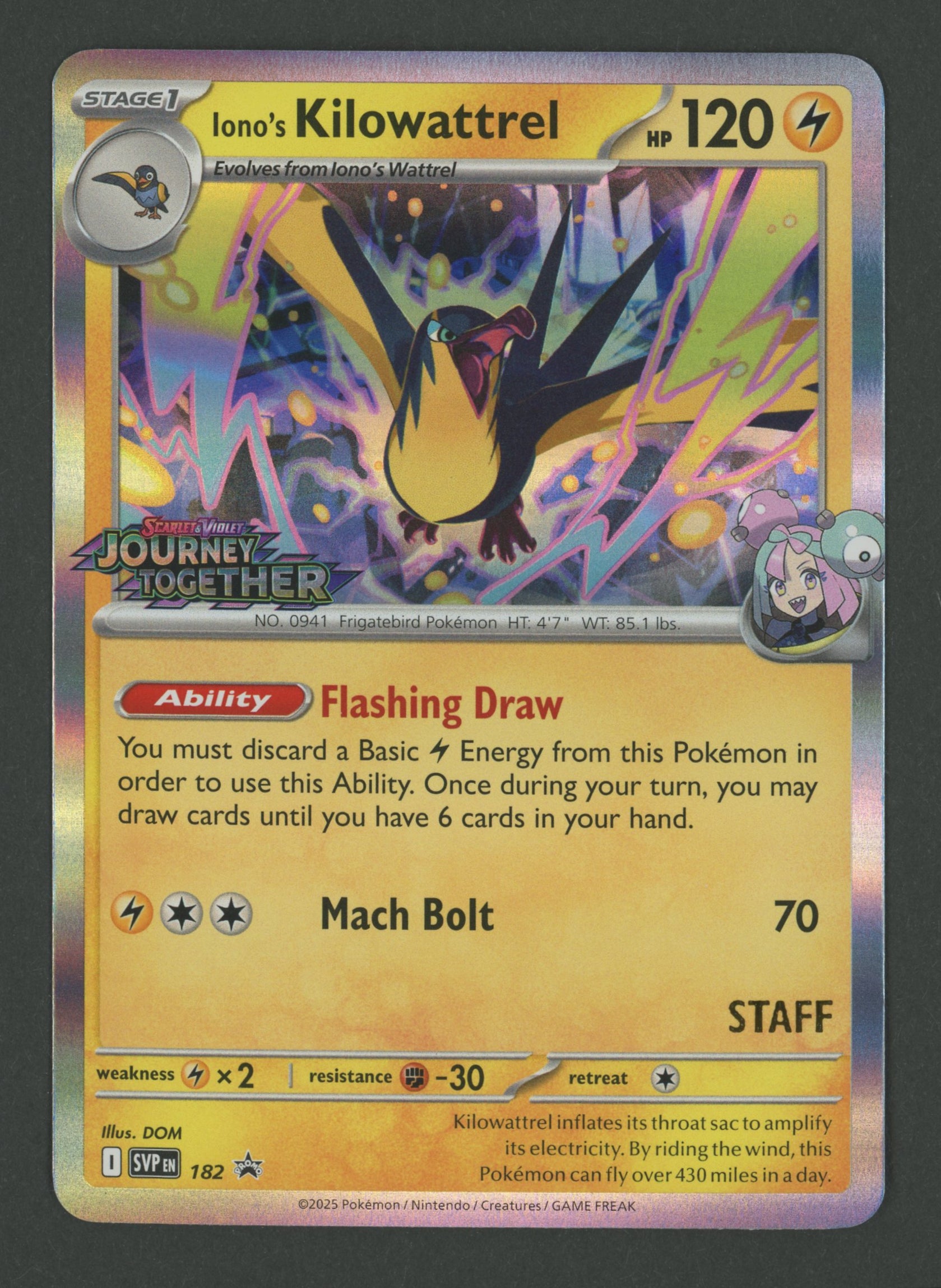 Iono's Kilowattrel SVP 182 Journey Together Staff EN S