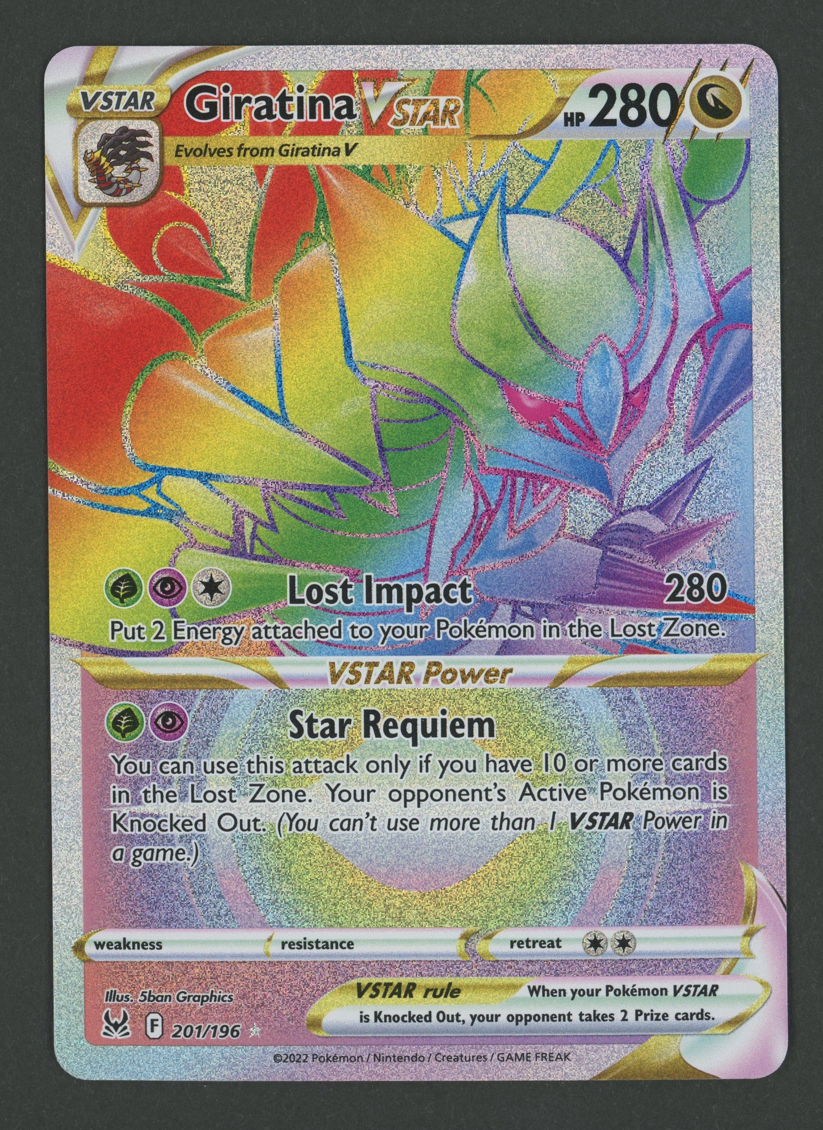 Giratina Vstar Rainbow 201/196 Lost Origin EN S