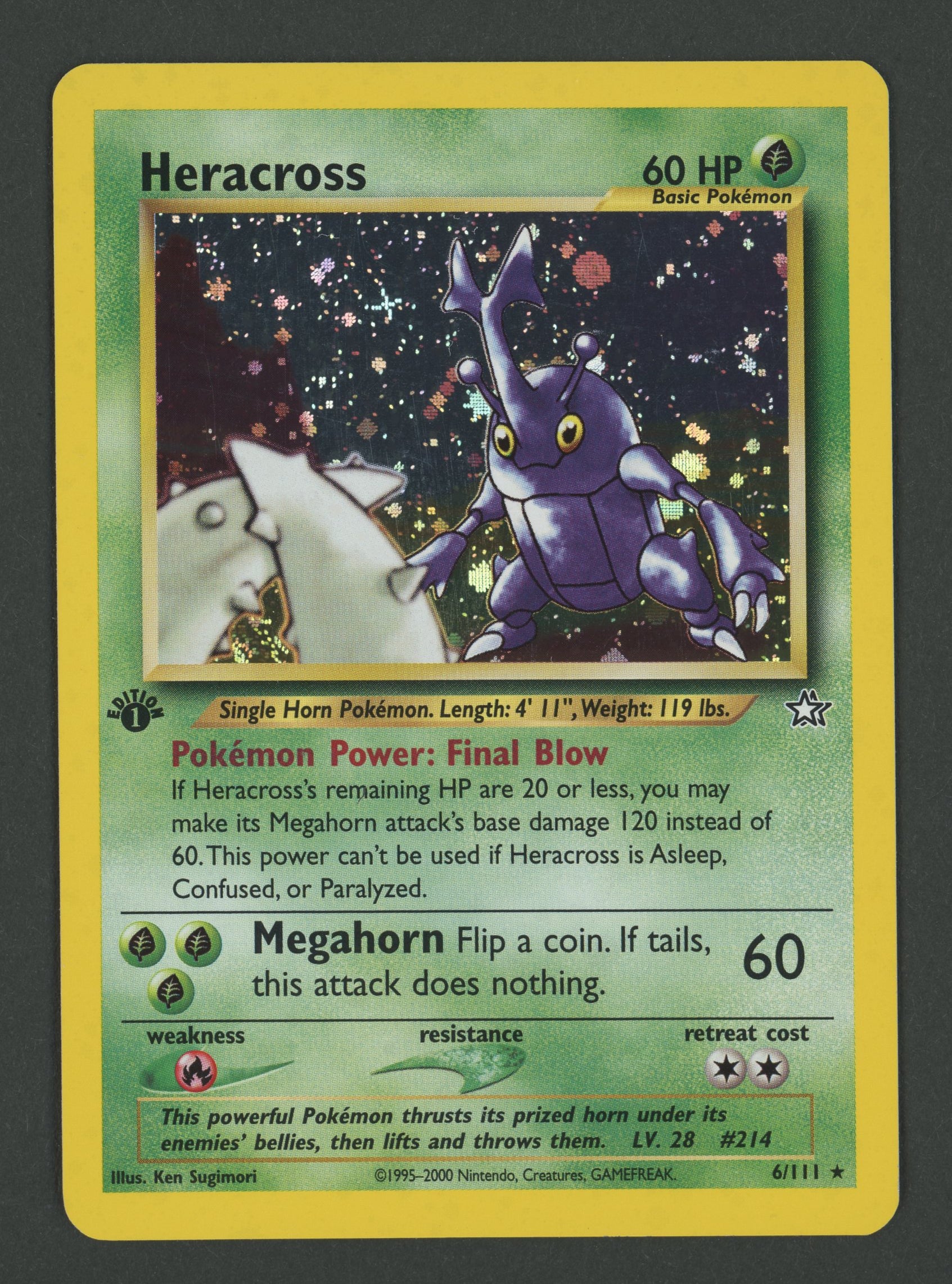 Heracross Holo 6/111 Neo Genesis 1.Edition EN A