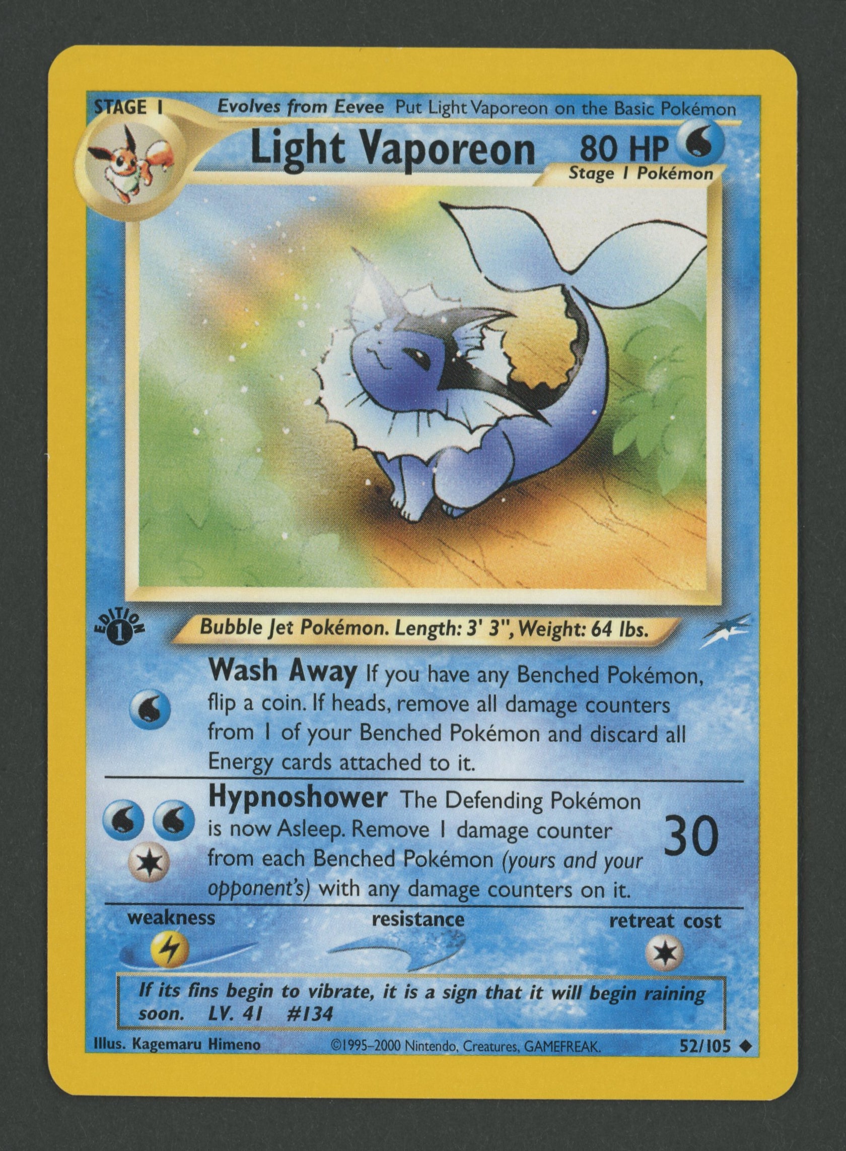 Light Vaporeon 52/105 Neo Destiny 1.Edition EN S