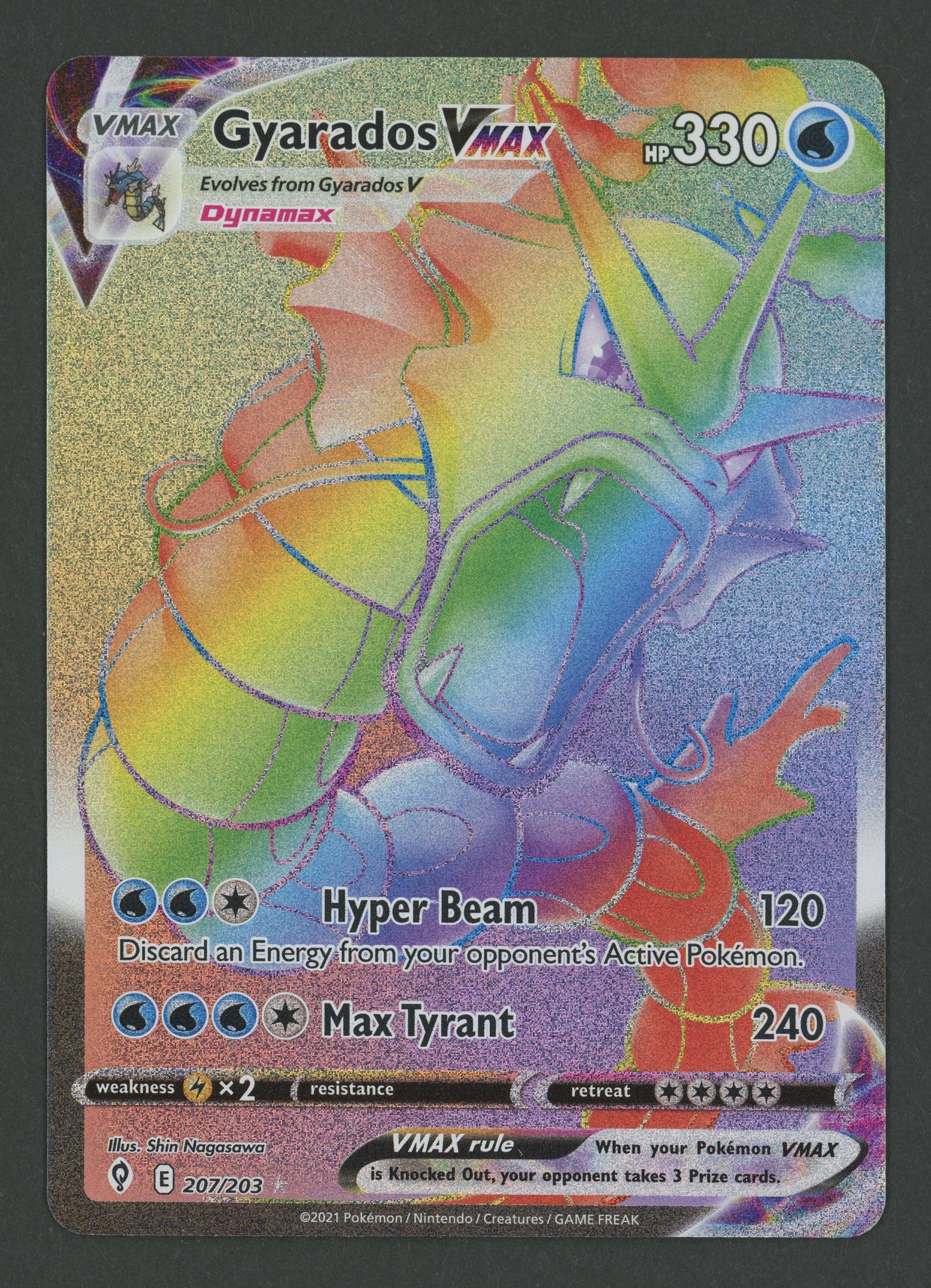 Gyarados Vmax Rainbow 207/203 Evolving Skies EN S
