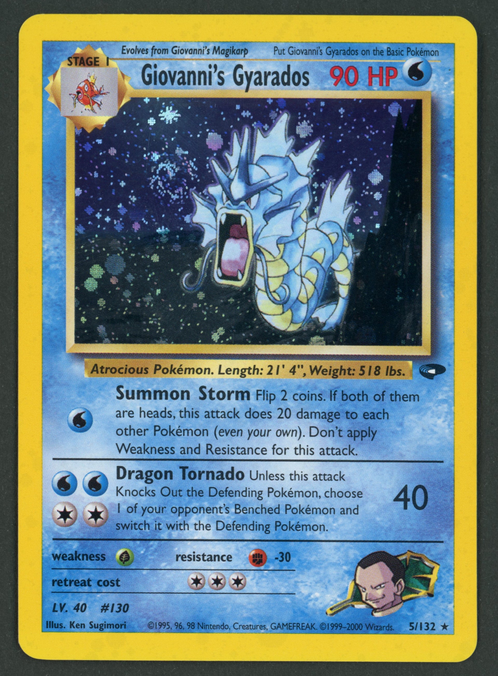 Giovanni's Gyarados Holo 5/132 Gym Challenge EN A