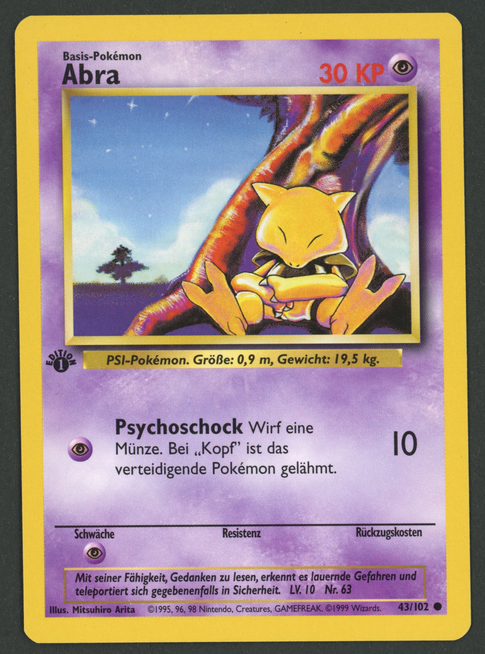 Abra 43/102 Base Set 1. Edition DE S-