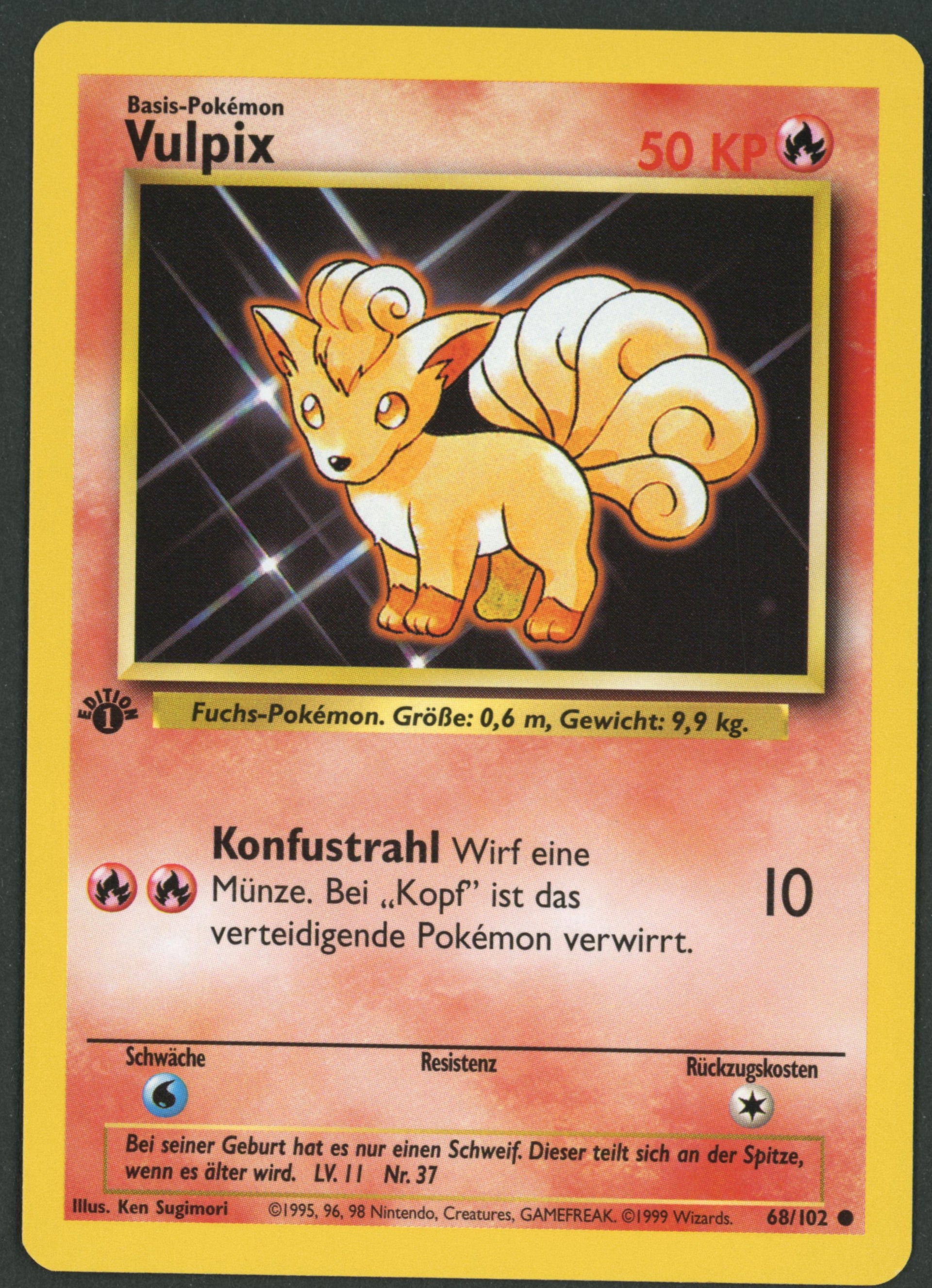 Vulpix 68/102 Base Set 1. Edition DE S