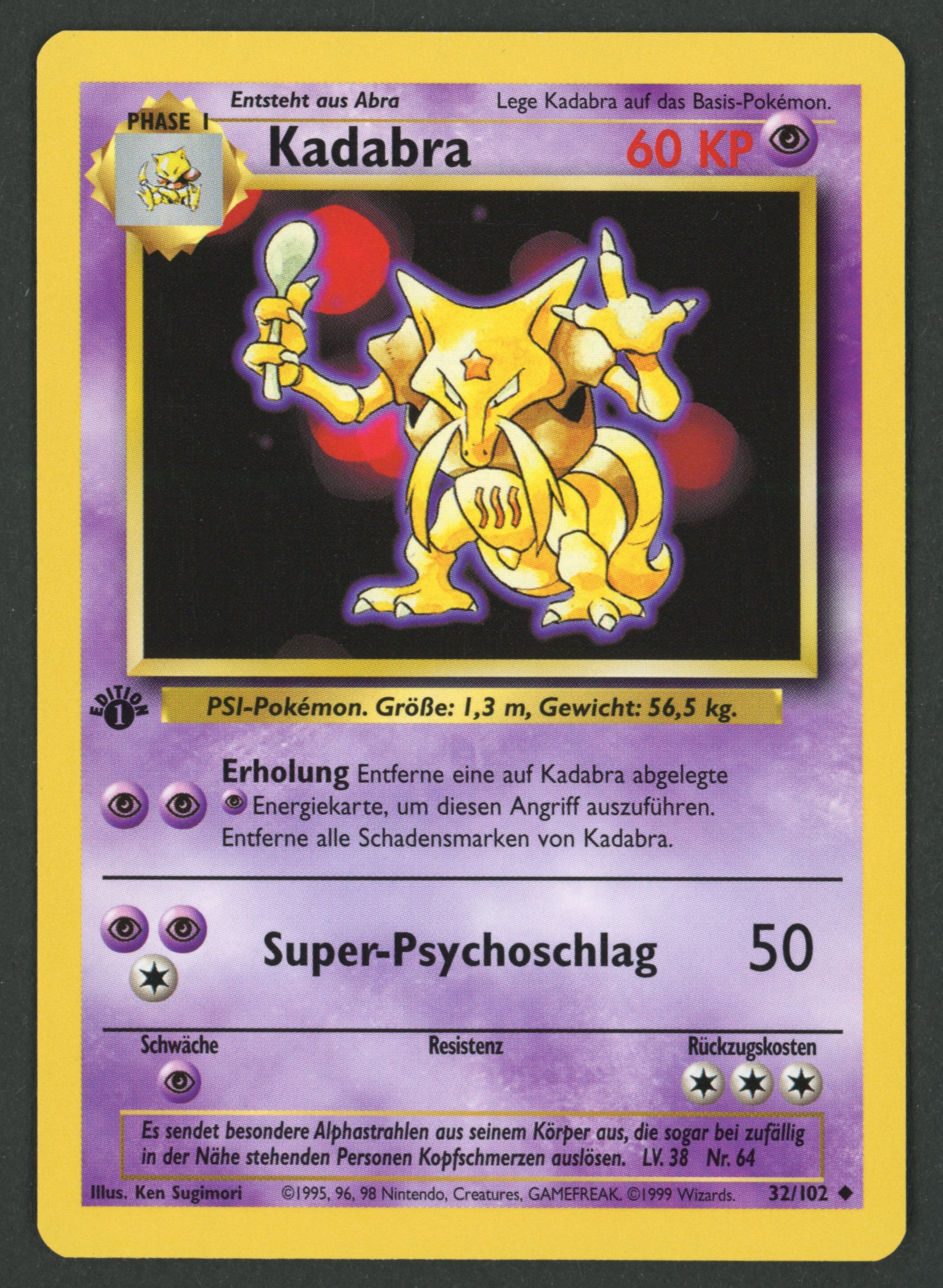 Kadabra 32/102 Base Set 1. Edition DE S