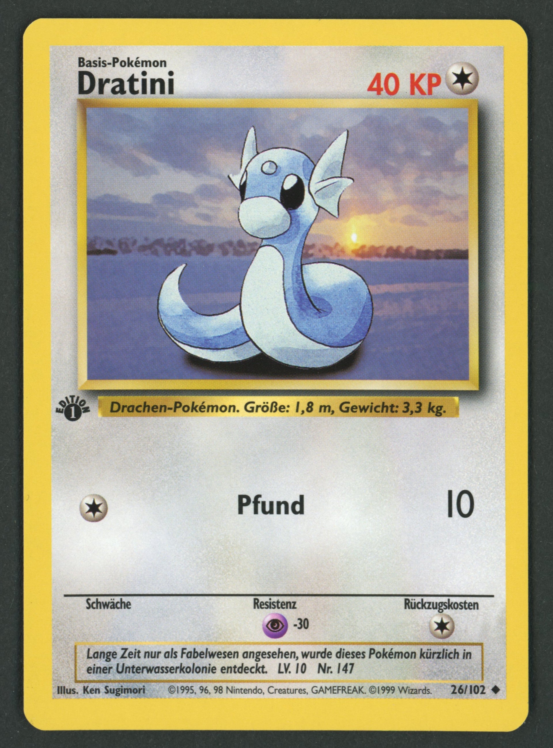 Dratini 26/102 Base Set 1. Edition DE S-