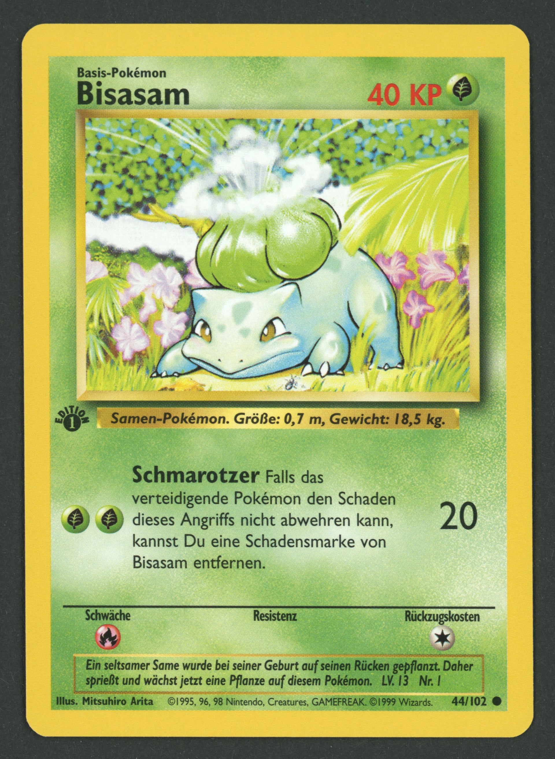 Bisasam 44/102 Base Set 1. Edition DE S-