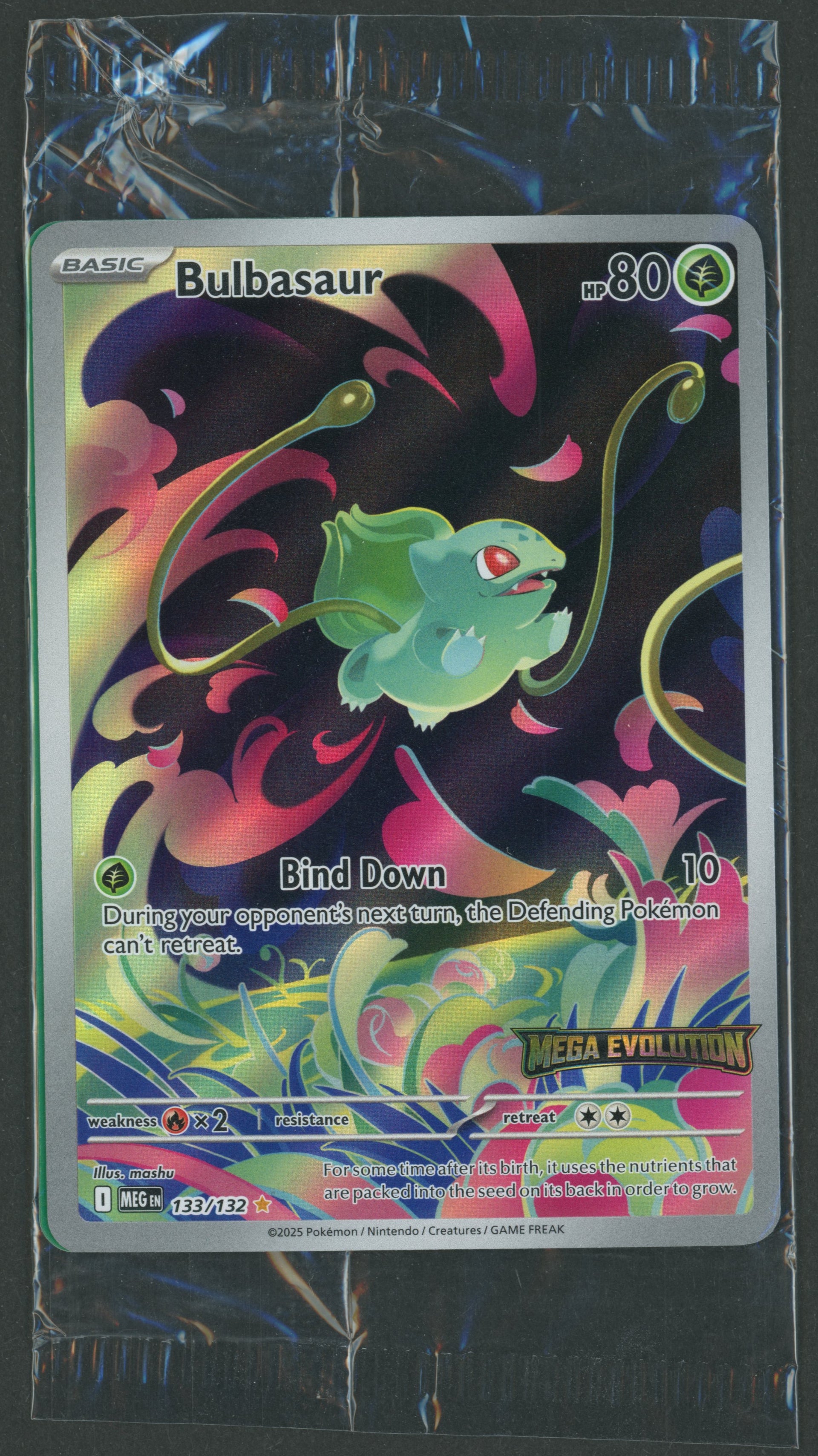 Bulbasaur IR 133/132 Mega Evolutions Display Stamp Promo EN Sealed