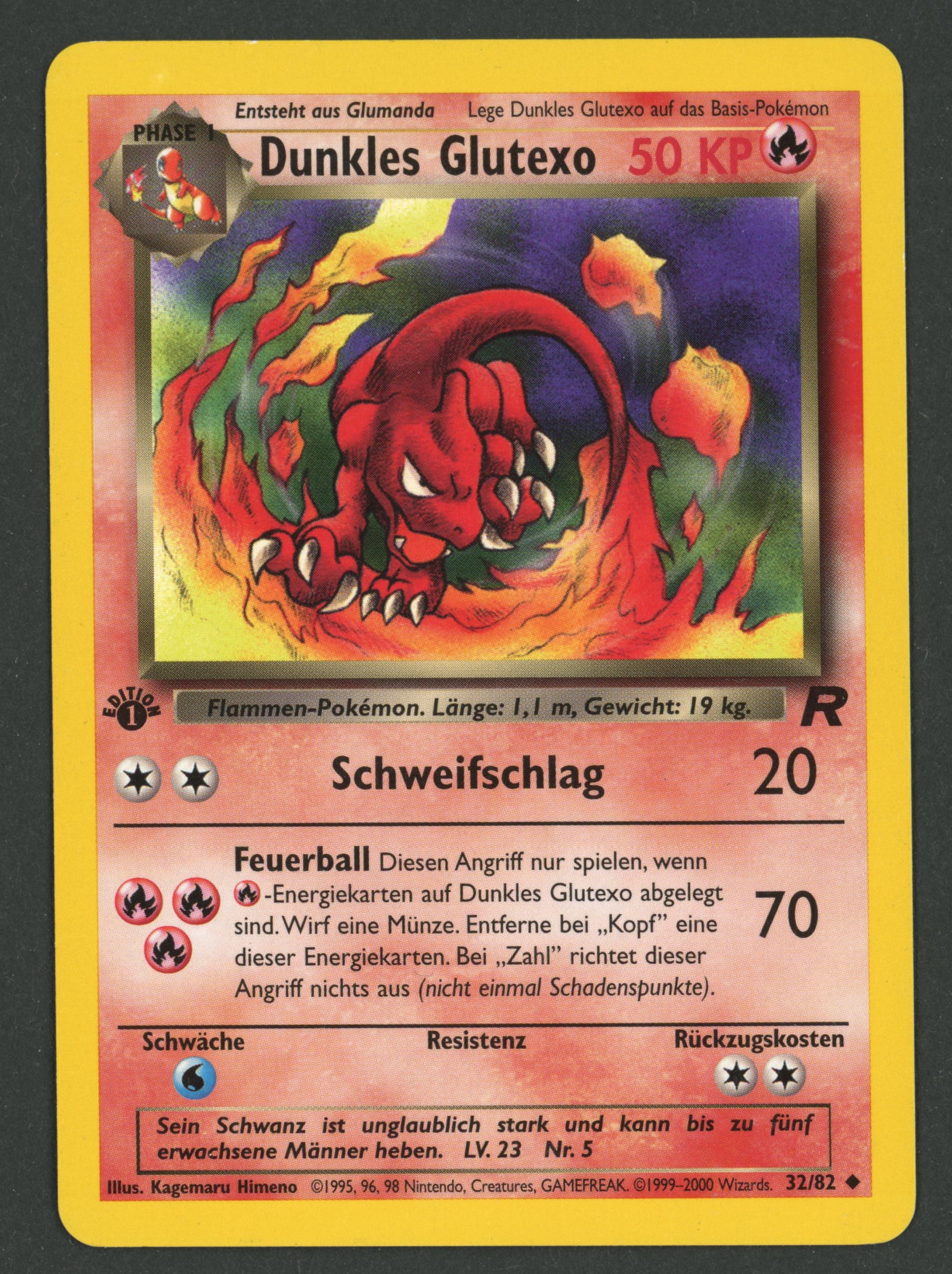 Dunkles Glutexo 32/82 Team Rocket 1. Edition DE A
