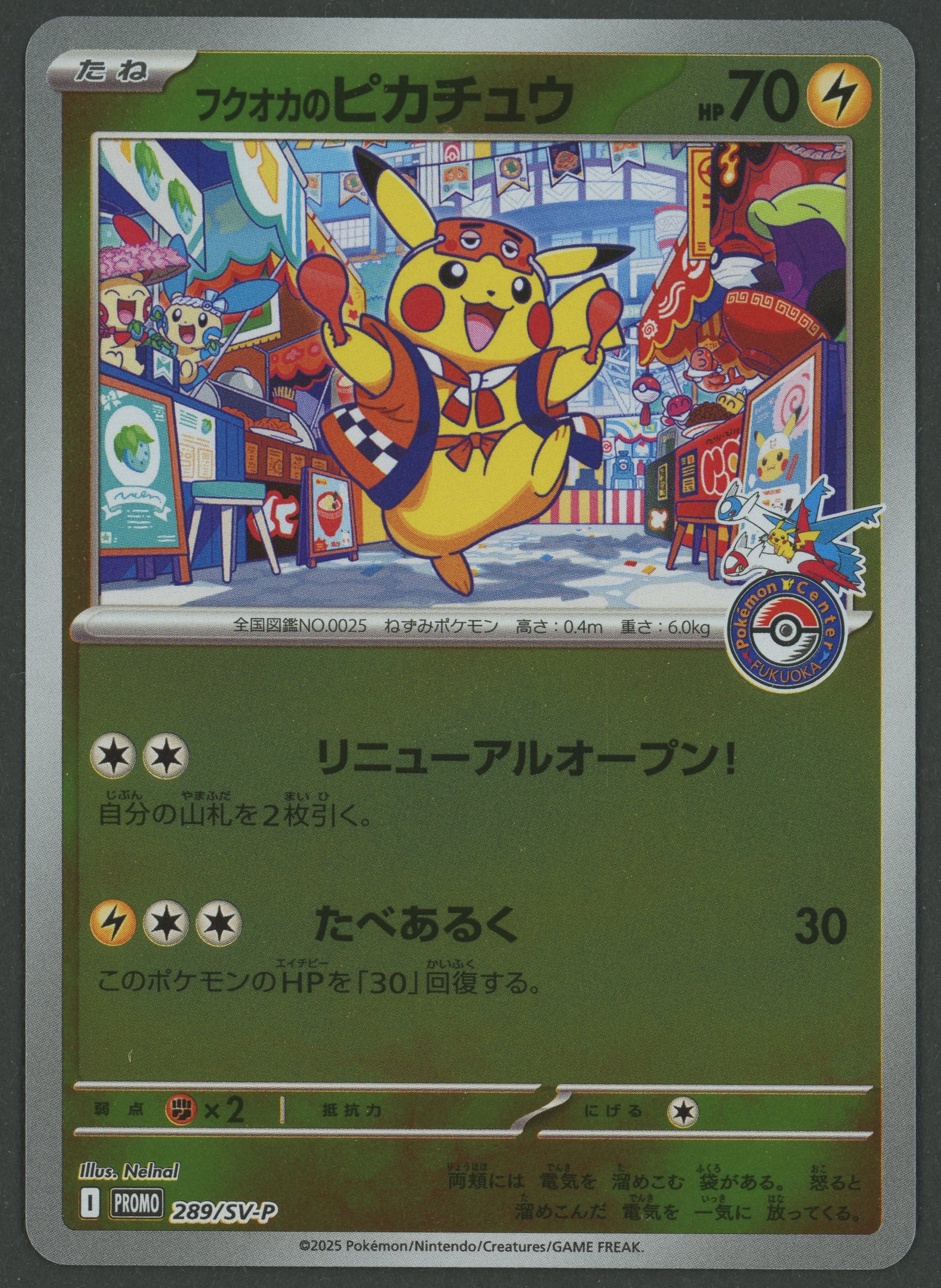 Pikachu Fukuoka 289/SV-P Pokemon Center JAP S