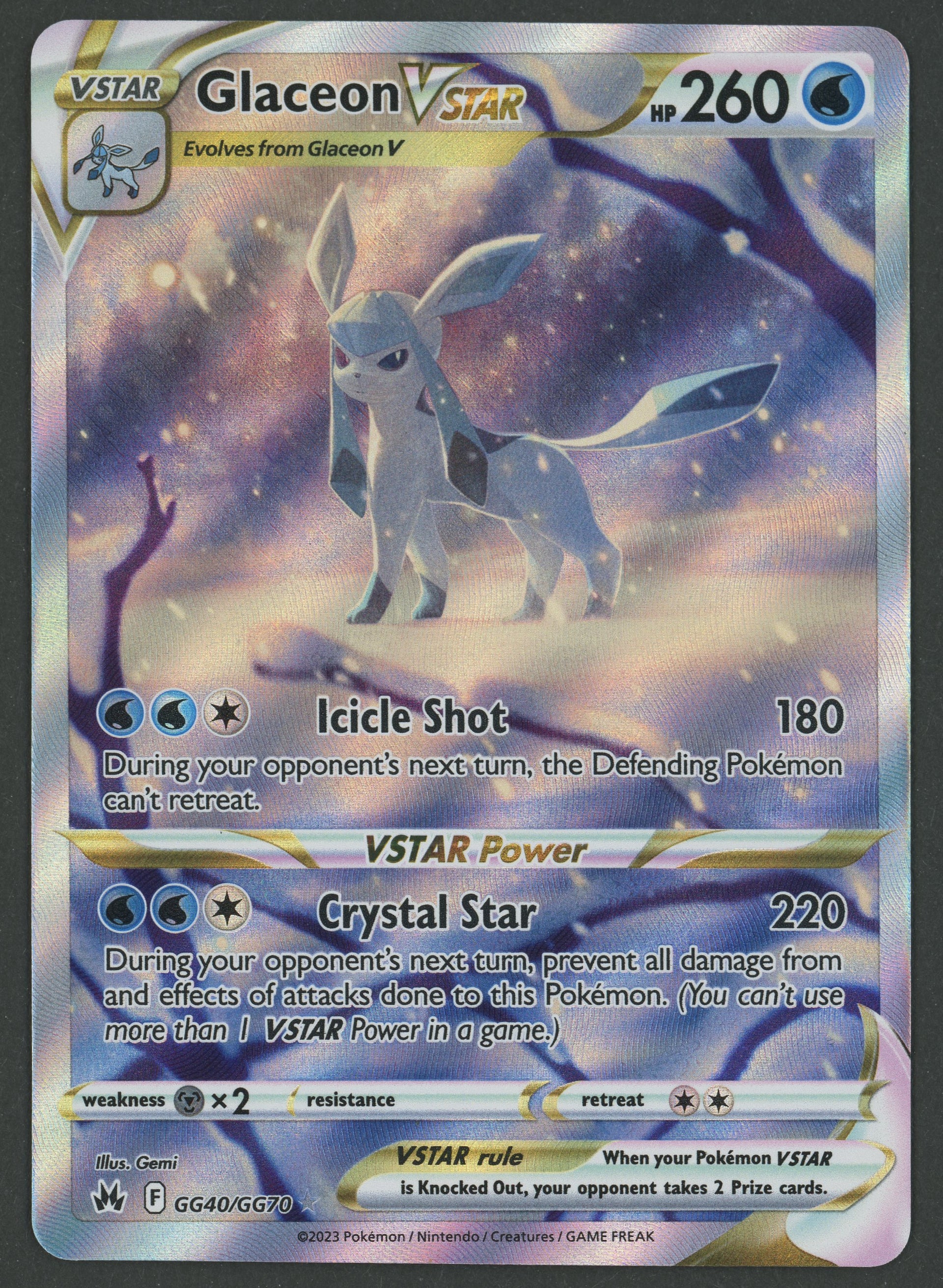 Glaceon Vstar GG40/GG70 Crown Zenith EN S