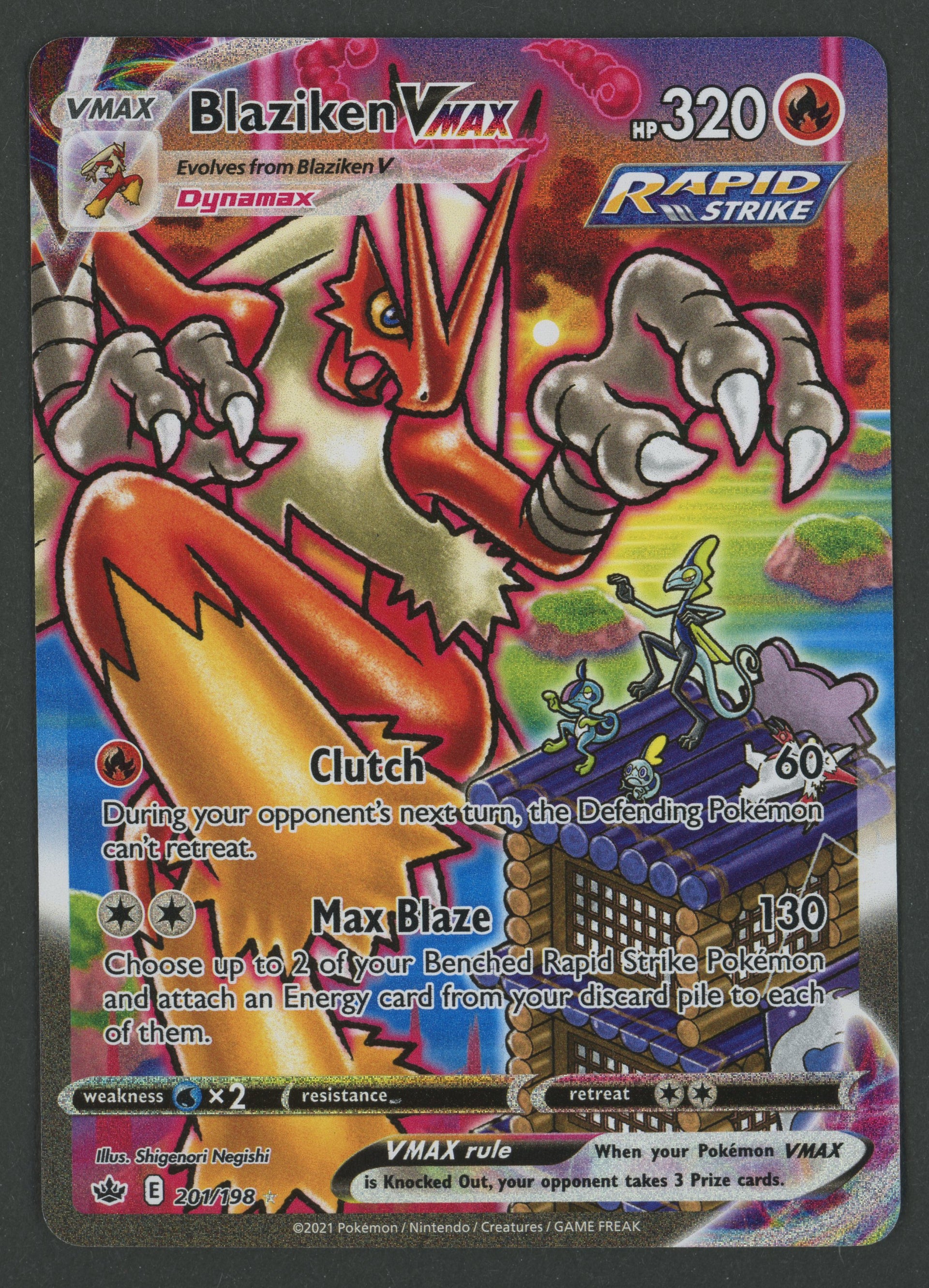 Blaziken Vmax Alt Art 201/198 Chilling Reign EN S