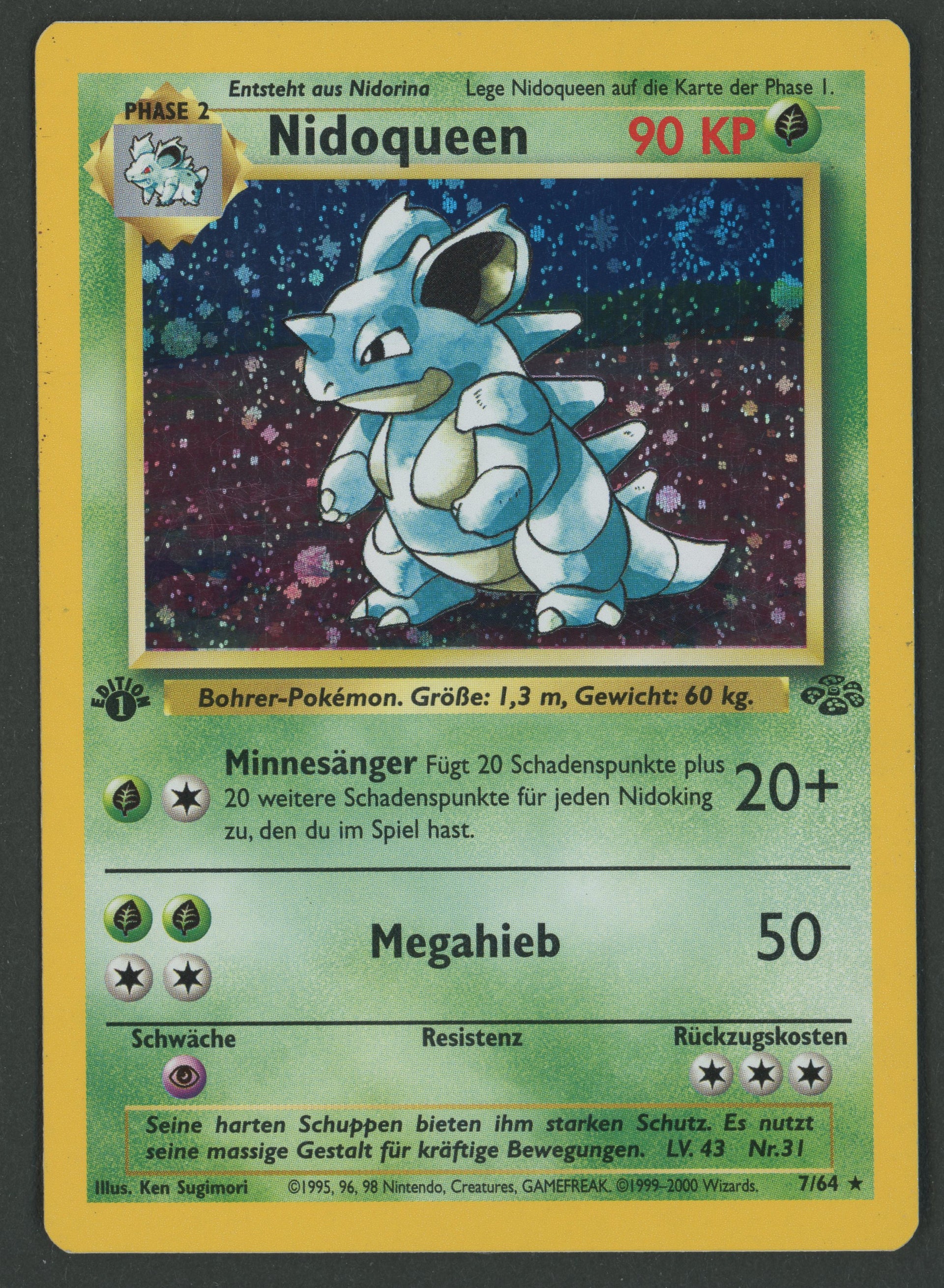 Nidoqueen Holo 7/64 Jungle 1.edition DE C