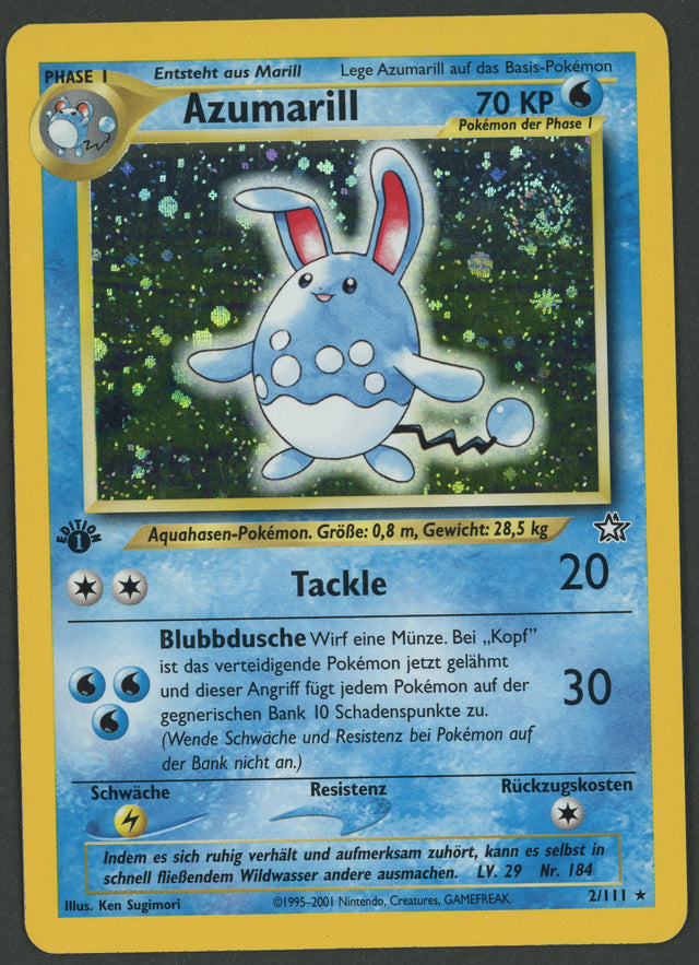 Azumarill Holo 2/111 Neo Genesis 1.edition DE A