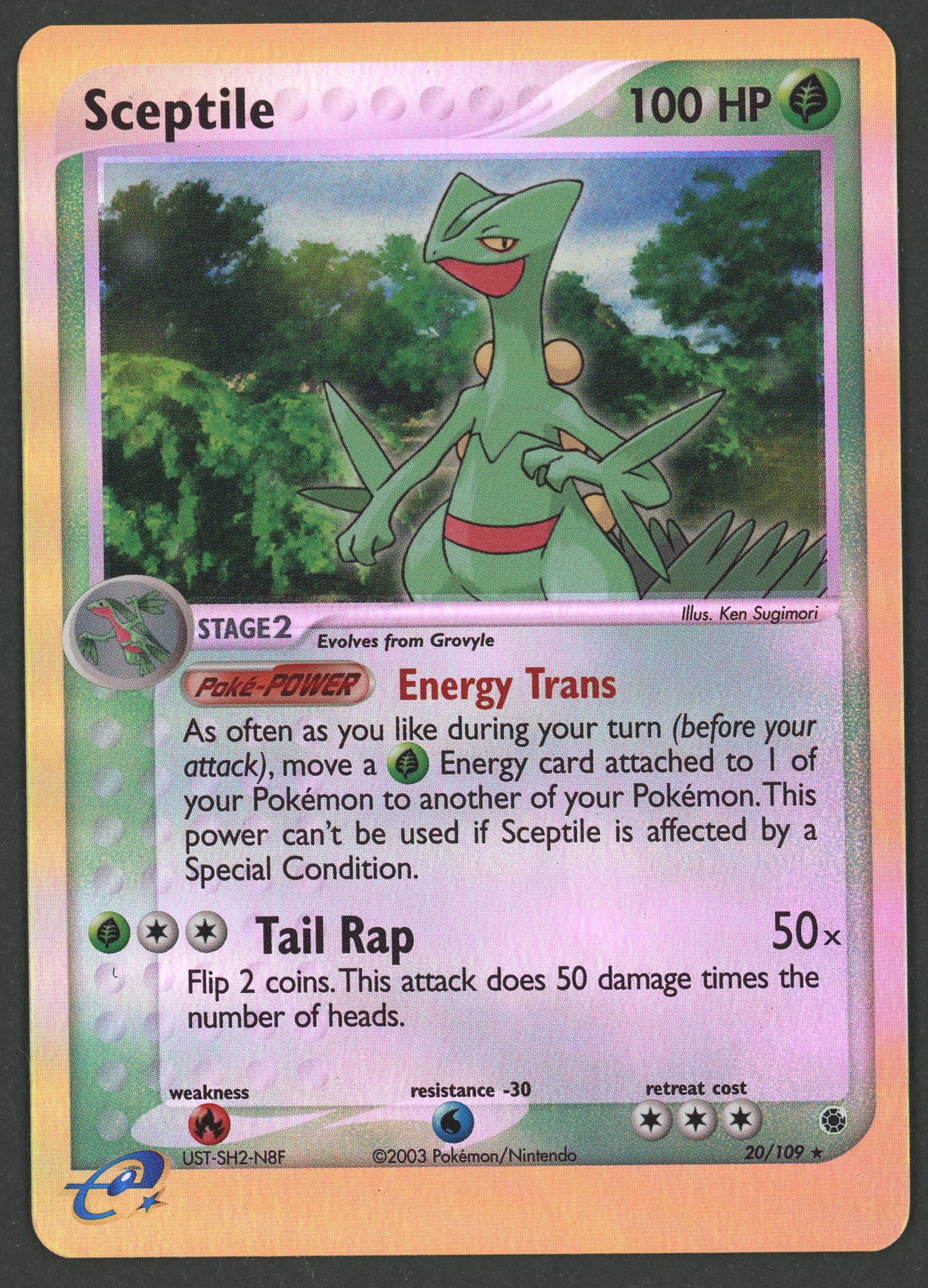 Sceptile Reverse Holo Rare 20/109 EX Ruby Sapphire