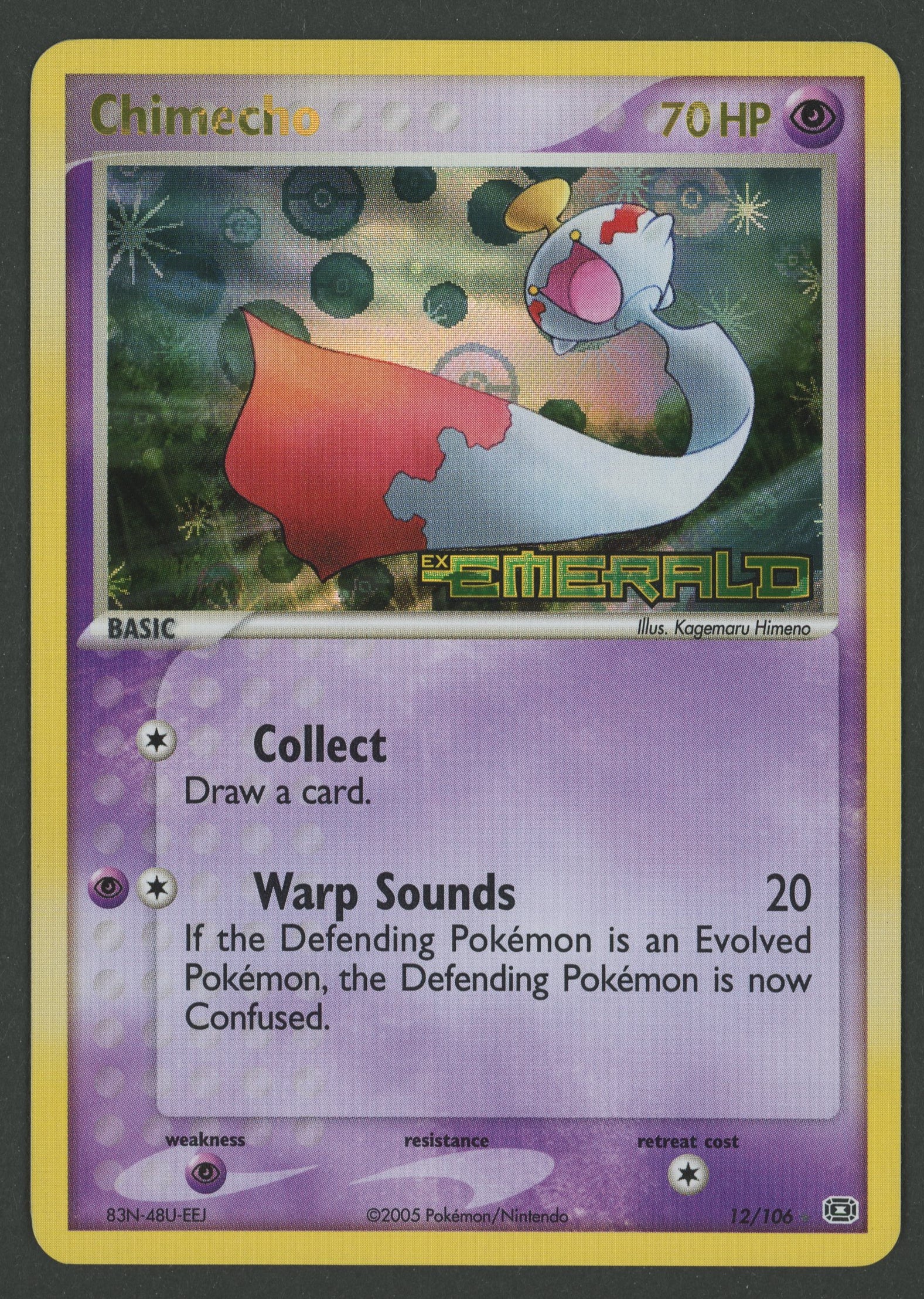 Chimecho Reverse Holo Rare 12/106 EX Emerald englisch