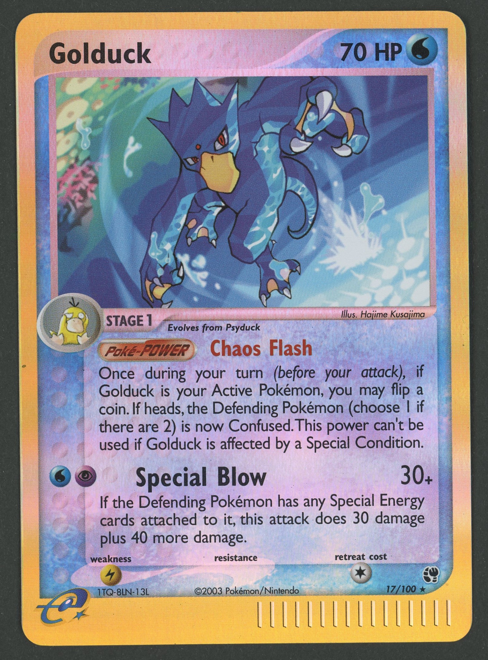 Golduck Reverse Holo Rare 17/100 EX Sandstorm englisch