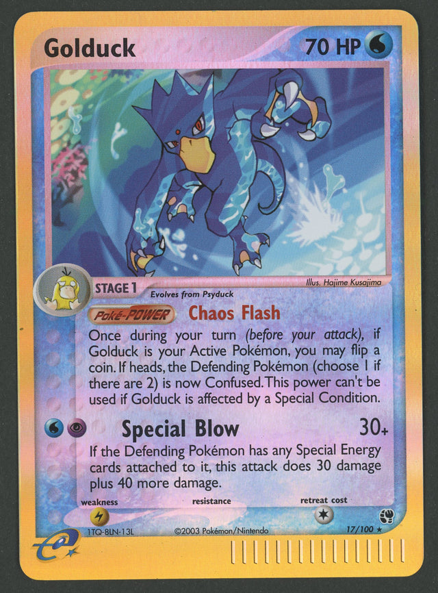 Golduck Reverse Holo Rare 17/100 EX Sandstorm englisch